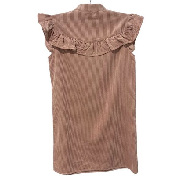 Scotch and Soda | Dress Corduroy Ruffle Pink Blush Sleeveless Girls- Size 14 - Picture 8 of 8